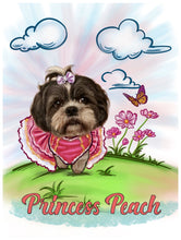 Load image into Gallery viewer, Color drawing as a character - Dog drawn as princess peach - drawings and portraits from your photos - - drawking.com - DrawKing