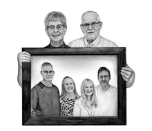 Load image into Gallery viewer, Black &amp; White "frame within frame" generations portrait
