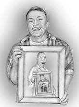 Load image into Gallery viewer, Black &amp; White "frame within frame" generations portrait
