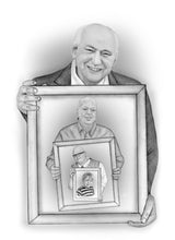 Load image into Gallery viewer, Black &amp; White "frame within frame" generations portrait
