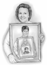 Load image into Gallery viewer, Black &amp; White "frame within frame" generations portrait
